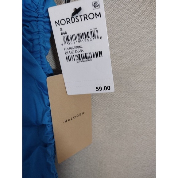 Halogen Tank Top Women's Small Blue Drawstring Sleeveless Classic Chic Shirt NWT - Picture 4 of 6